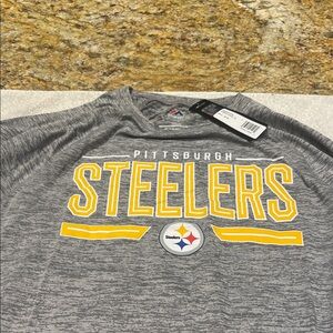 Majestic Pittsburgh Steelers Gray and Gold Long Sleeve Tee